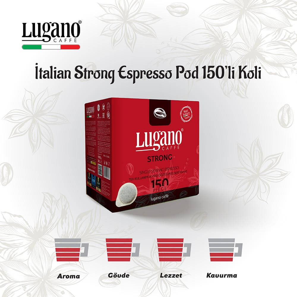 lugano Caffe Espresso Pod Strong 150li Kutu