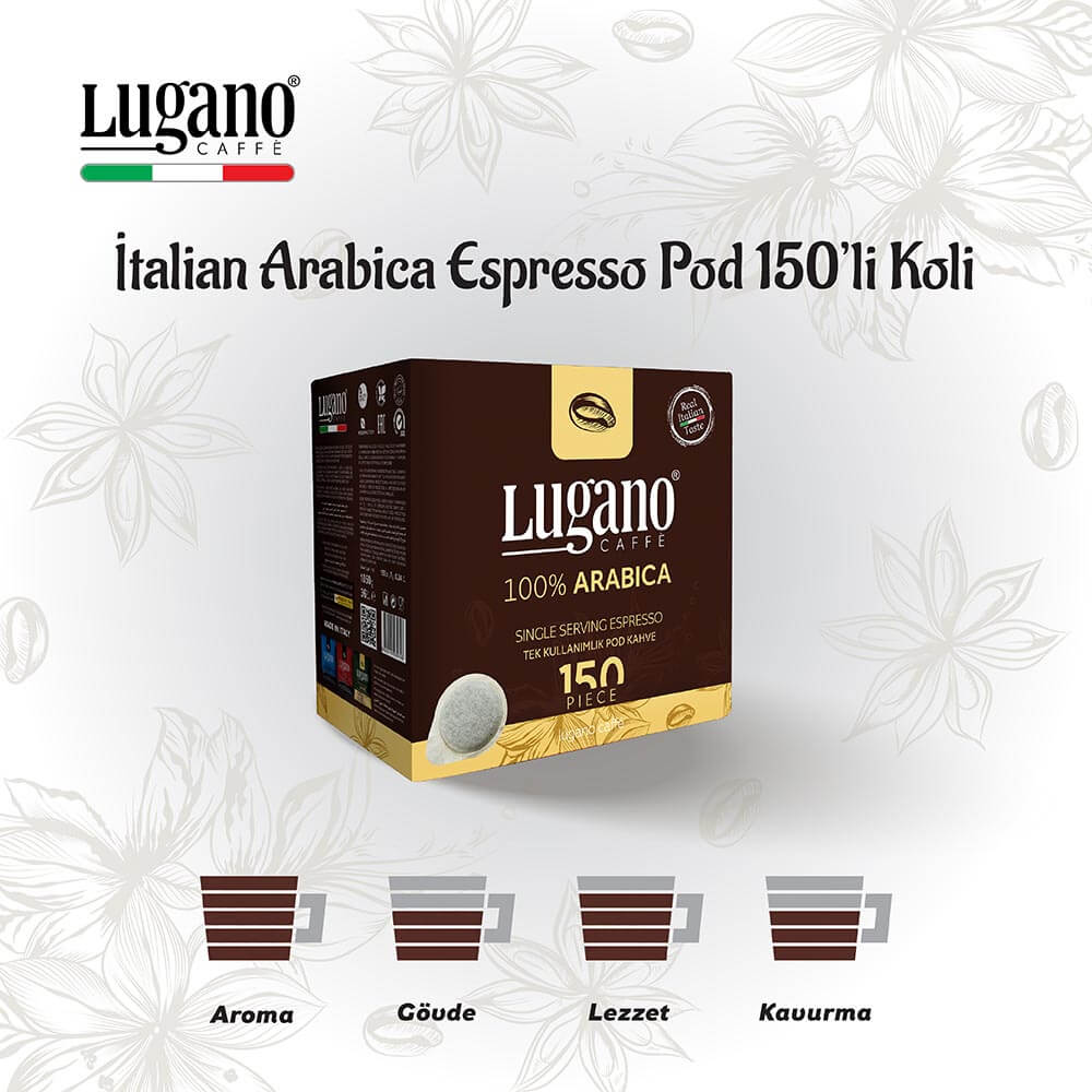 lugano Caffe Espresso Pod Arabica 150li Kutu