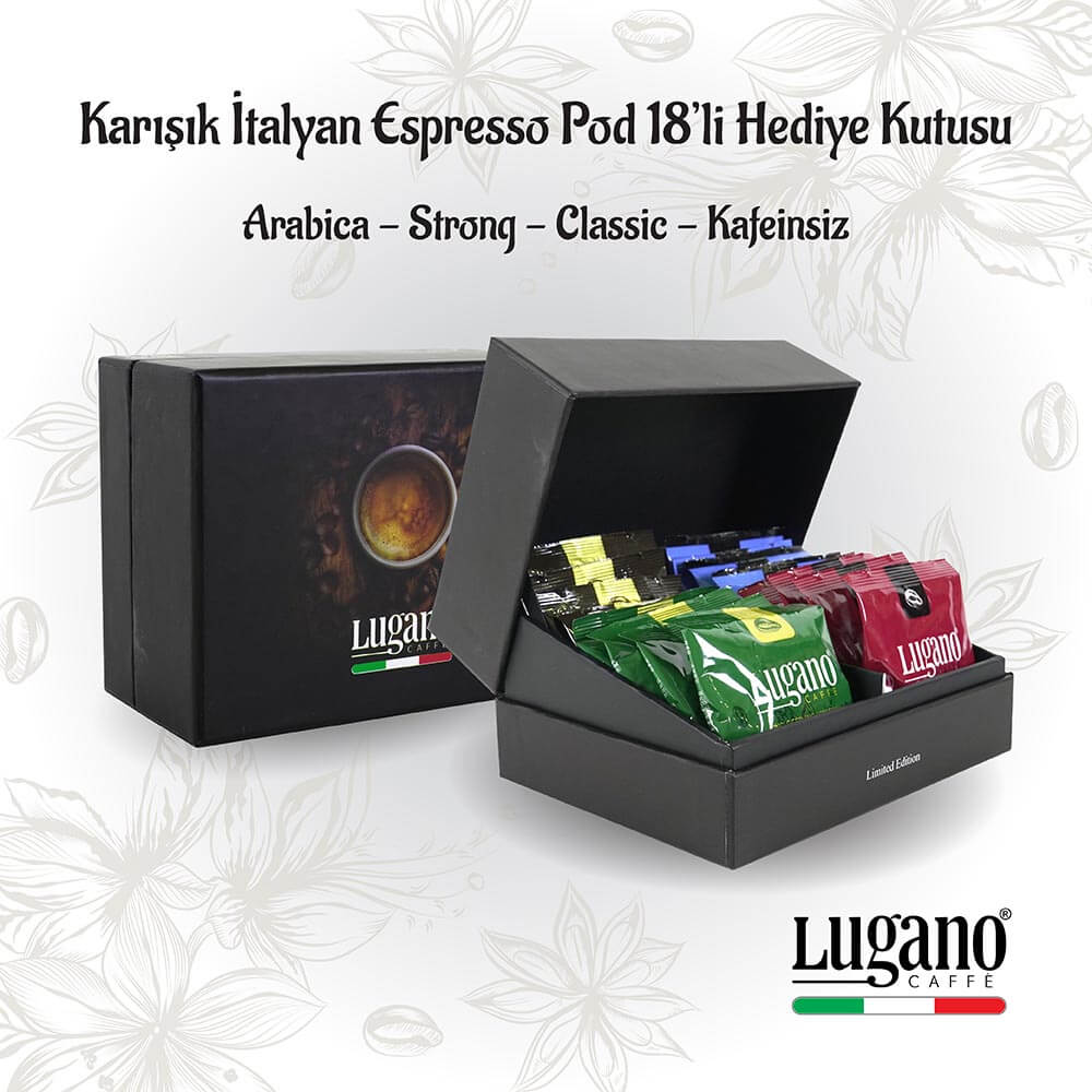 lugano Caffe Espresso Pod 18li hediye kutusu