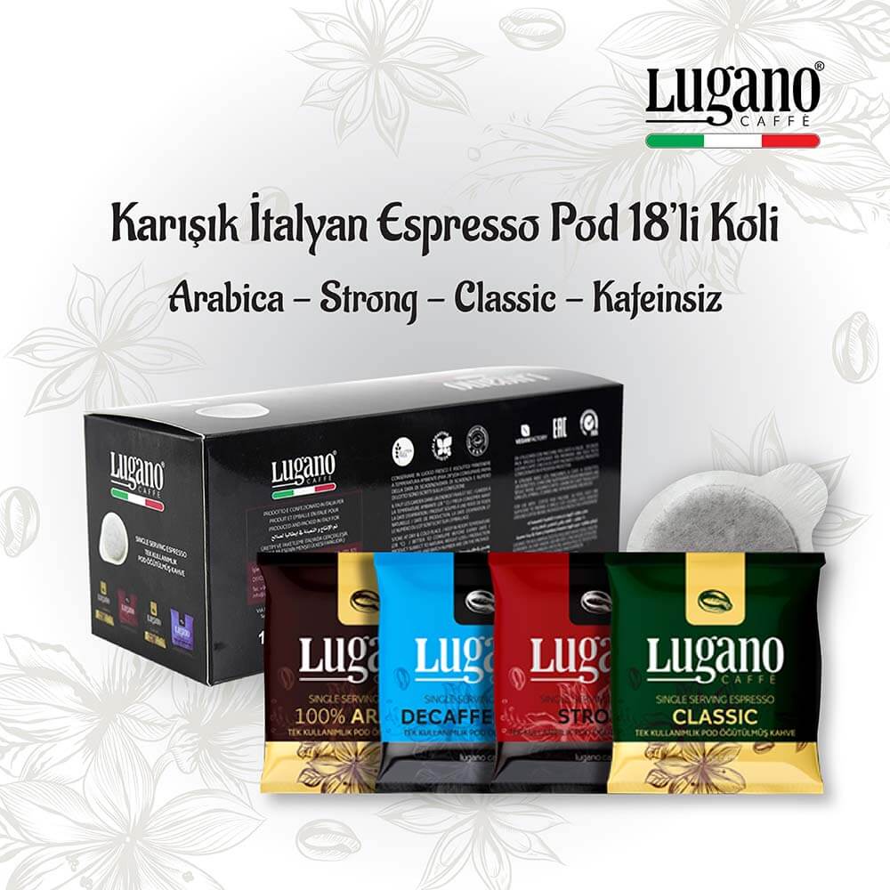 lugano Caffe Espresso Pod 18li karışık kutu